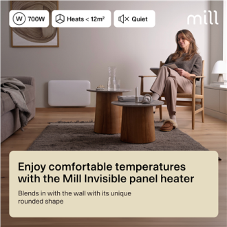 Mill IB700DN | Panel Heater | 700 W | Suitable for rooms up to 9-12 m | White | Invisible Heater | IPX4 Mill IB700DN | Panel Heater | 700 W | Suitable for rooms up to 9-12 m | White | Invisible Heater | IPX4