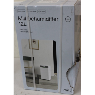 SALE OUT. Mill MDH12 Dehumidifier, 12L/day, for rooms 8-15 m , LED Display, White | SALE OUT. | Mill Dehumidifier | MDH12 | Powe SALE OUT. Mill MDH12 Dehumidifier, 12L/day, for rooms 8-15 m , LED Display, White | SALE OUT. | Mill Dehumidifier | MDH12 | Powe