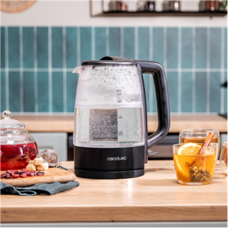 Cecotec Kettle | ThermoSense 320 Clear | 2200 W | Electric | 1.7 L | Glass | 360 rotational base | Black/Transparent Cecotec Kettle | ThermoSense 320 Clear | 2200 W | Electric | 1.7 L | Glass | 360 rotational base | Black/Transparent