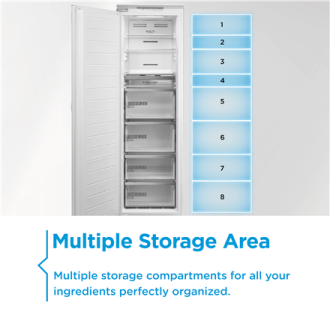 Midea MDRE271FGE01 Refrigerator, E, Built-in, Combi, Height 178.5 cm, Fridge net 192L, Freezer 79L, White | Midea Midea MDRE271FGE01 Refrigerator, E, Built-in, Combi, Height 178.5 cm, Fridge net 192L, Freezer 79L, White | Midea
