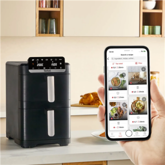 TEFAL Double Basket Airfryer | EY7528E0 Easy Fry Crispy Stack | Power 2700 W | Capacity 6 L + 4 L | Black TEFAL Double Basket Airfryer | EY7528E0 Easy Fry Crispy Stack | Power 2700 W | Capacity 6 L + 4 L | Black