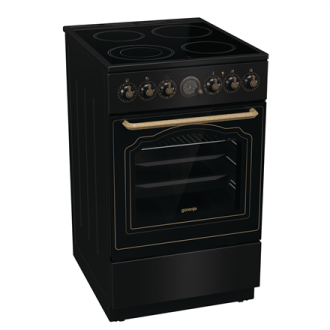 Gorenje Cooker | GECS5B70CLB | Hob type Vitroceramic | Oven type Electric | Black | Width 50 cm | Depth 59.4 cm | Energy efficie Gorenje Cooker | GECS5B70CLB | Hob type Vitroceramic | Oven type Electric | Black | Width 50 cm | Depth 59.4 cm | Energy efficie