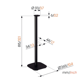 Vogels Floor stand | SFS 4113 Sonos speaker stand for Era 100 | Maximum weight (capacity) 2 kg | Black Vogels Floor stand | SFS 4113 Sonos speaker stand for Era 100 | Maximum weight (capacity) 2 kg | Black