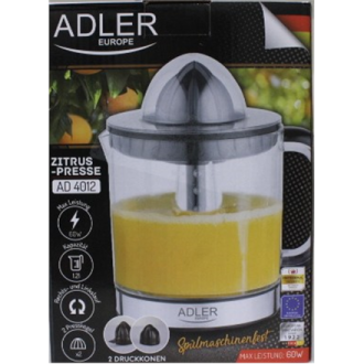 SALE OUT. Adler AD 4012 Citrus Juicer, 2 Pressing Cups for Big and Small Citrus Fruits, 40W, Black | Adler Citrus Juicer | AD 40 SALE OUT. Adler AD 4012 Citrus Juicer, 2 Pressing Cups for Big and Small Citrus Fruits, 40W, Black | Adler Citrus Juicer | AD 40