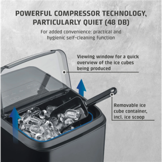 Caso Ice Cube Maker | Clear Ice Advanced | Power 130 W | Capacity 1.5 L | Matt Black Caso Ice Cube Maker | Clear Ice Advanced | Power 130 W | Capacity 1.5 L | Matt Black