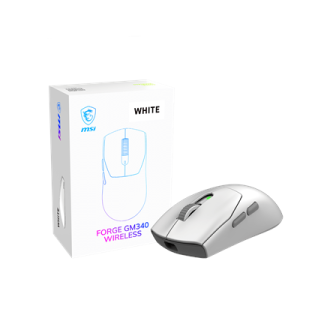 MSI Gaming Mouse | FORGE GM340 WIRELESS | Wireless | 2.4 GHz, Bluetooth, USB | White MSI Gaming Mouse | FORGE GM340 WIRELESS | Wireless | 2.4 GHz, Bluetooth, USB | White