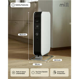 Mill | Heater | AB-H1500DN | Oil Filled Radiator | 1500 W | Number of power levels 3 | Suitable for rooms up to 16-24 m | White Mill | Heater | AB-H1500DN | Oil Filled Radiator | 1500 W | Number of power levels 3 | Suitable for rooms up to 16-24 m | White
