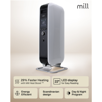 Mill | Heater | AB-H1500DN | Oil Filled Radiator | 1500 W | Number of power levels 3 | Suitable for rooms up to 16-24 m | White Mill | Heater | AB-H1500DN | Oil Filled Radiator | 1500 W | Number of power levels 3 | Suitable for rooms up to 16-24 m | White