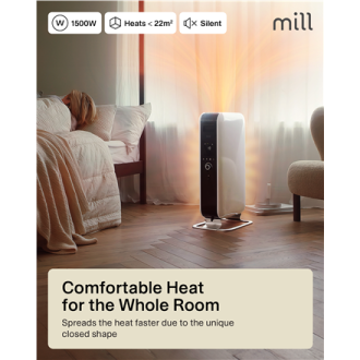 Mill | Heater | AB-H1500DN | Oil Filled Radiator | 1500 W | Number of power levels 3 | Suitable for rooms up to 16-24 m | White Mill | Heater | AB-H1500DN | Oil Filled Radiator | 1500 W | Number of power levels 3 | Suitable for rooms up to 16-24 m | White