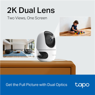 TP-LINK | Tapo C245D | Dual Lens Pan/Tilt Security Camera | Dome | 3 MP | 3.1mm/F1.6 | MicroSD Card up to 512 GB