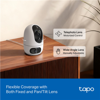 TP-LINK | Tapo C245D | Dual Lens Pan/Tilt Security Camera | Dome | 3 MP | 3.1mm/F1.6 | MicroSD Card up to 512 GB