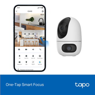 TP-LINK | Tapo C245D | Dual Lens Pan/Tilt Security Camera | Dome | 3 MP | 3.1mm/F1.6 | MicroSD Card up to 512 GB