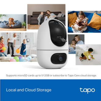 TP-LINK | Tapo C245D | Dual Lens Pan/Tilt Security Camera | Dome | 3 MP | 3.1mm/F1.6 | MicroSD Card up to 512 GB