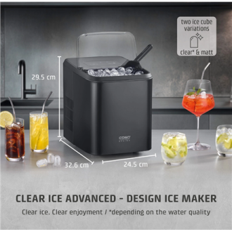 Caso Ice Cube Maker | Clear Ice Advanced | Power 130 W | Capacity 1.5 L | Matt Black Caso Ice Cube Maker | Clear Ice Advanced | Power 130 W | Capacity 1.5 L | Matt Black