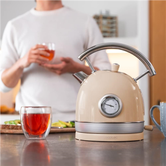Cecotec Kettle | ThermoSense 420 Vintage | 2200 W | Electric | 1.8 L | Stainless steel | 360 rotational base | Light Beige Cecotec Kettle | ThermoSense 420 Vintage | 2200 W | Electric | 1.8 L | Stainless steel | 360 rotational base | Light Beige