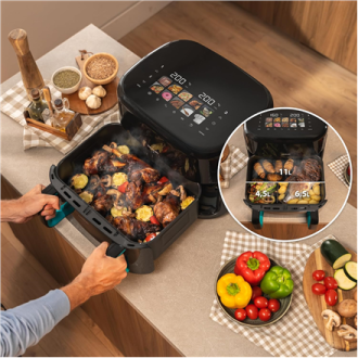 Cecotec Double hot air fryer | Cecofry&Grill Smokin'Prime 11000 | Power 2800 W | Capacity 11 L | Black Cecotec Double hot air fryer | Cecofry&Grill Smokin'Prime 11000 | Power 2800 W | Capacity 11 L | Black