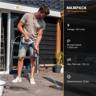 Batavia B.V. 18V Nexxforce Cordless Pressure Cleaner | 22 bar | 120 l/h