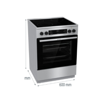 Gorenje GECS6C70XC | Cooker | Hob type Ceramic | Oven type Electric | Stainless steel | Width 60 cm | Depth 60 cm | Grilling | E Gorenje GECS6C70XC | Cooker | Hob type Ceramic | Oven type Electric | Stainless steel | Width 60 cm | Depth 60 cm | Grilling | E