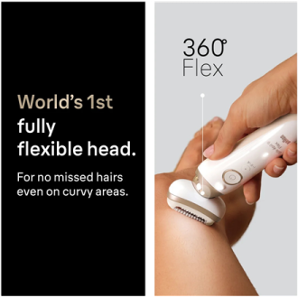 Braun Epilator | Silk- pil 9 Flex SES9-011 3D | Operating time (max) 50 min | Number of power levels 2 | Wet & Dry | White/Gold Braun Epilator | Silk- pil 9 Flex SES9-011 3D | Operating time (max) 50 min | Number of power levels 2 | Wet & Dry | White/Gold