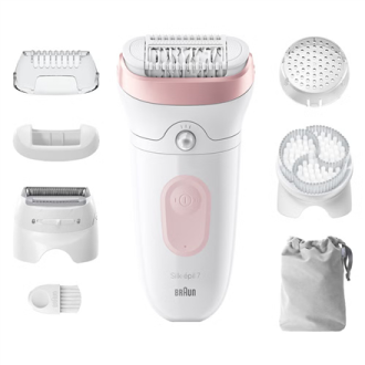 Braun | Epilator | Silk- pil Series 7 7-060 | Operating time (max) 40 min | Number of power levels 1 | Wet & Dry | White/Pink Braun | Epilator | Silk- pil Series 7 7-060 | Operating time (max) 40 min | Number of power levels 1 | Wet & Dry | White/Pink