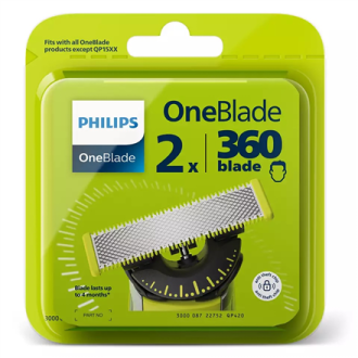 Philips | OneBlade Replacement blade, 2 pcs | QP420/50 | Black/Green Philips | OneBlade Replacement blade, 2 pcs | QP420/50 | Black/Green