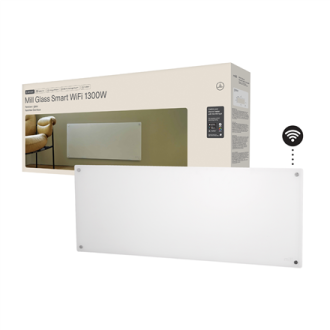 Mill Glass Smart WiFi Panel Heater Gen. 4 | GL1300WIFI4 | Panel Heater | 1300 W | Suitable for rooms up to 15-19 m | White Mill Glass Smart WiFi Panel Heater Gen. 4 | GL1300WIFI4 | Panel Heater | 1300 W | Suitable for rooms up to 15-19 m | White