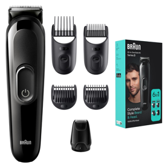 Braun Trimmer | 6-in-1 Style Kit 3 MGK3410 | Cordless | Number of length steps 13 | Black Braun Trimmer | 6-in-1 Style Kit 3 MGK3410 | Cordless | Number of length steps 13 | Black