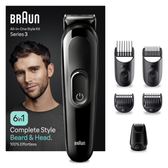 Braun Trimmer | 6-in-1 Style Kit 3 MGK3410 | Cordless | Number of length steps 13 | Black Braun Trimmer | 6-in-1 Style Kit 3 MGK3410 | Cordless | Number of length steps 13 | Black