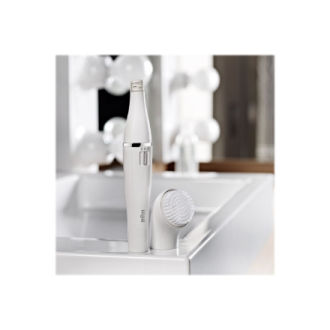 Braun Face Facial Epilator and Brush | SE810 | Number of power levels 1 | Wet & Dry | White/Silver