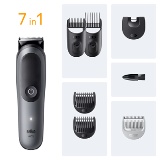 Braun 7-in-1 Grooming Kit | All-in-One Kit Series 5 AIO5520 | Cordless | Number of length steps 14 | Black Braun 7-in-1 Grooming Kit | All-in-One Kit Series 5 AIO5520 | Cordless | Number of length steps 14 | Black