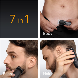 Braun 7-in-1 Grooming Kit | All-in-One Kit Series 5 AIO5520 | Cordless | Number of length steps 14 | Black Braun 7-in-1 Grooming Kit | All-in-One Kit Series 5 AIO5520 | Cordless | Number of length steps 14 | Black
