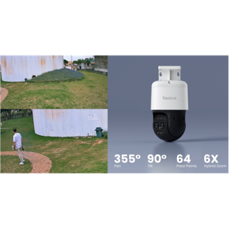 Reolink 4K Dual-Lens PoE Camera with Auto Tracking | TrackMix PoE | PTZ | 8 MP | 2.8mm/F1.6 | IP65 | H.264, H.265 | Micro SD, Ma