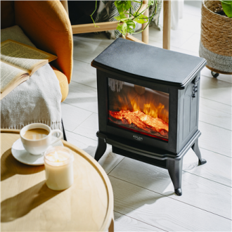 Adler Electric Fireplace | AD 7754 | Ceramic | 1800 W | Number of power levels 2 | Black Adler Electric Fireplace | AD 7754 | Ceramic | 1800 W | Number of power levels 2 | Black