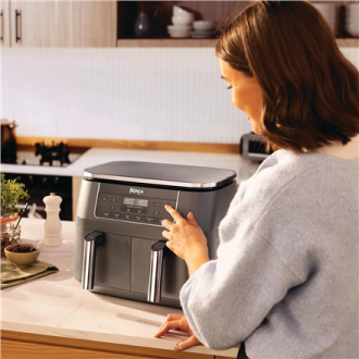 NINJA Double hot air fryer | DZ300EU | Power 2400 W | Capacity 7.6 L | Grey NINJA Double hot air fryer | DZ300EU | Power 2400 W | Capacity 7.6 L | Grey