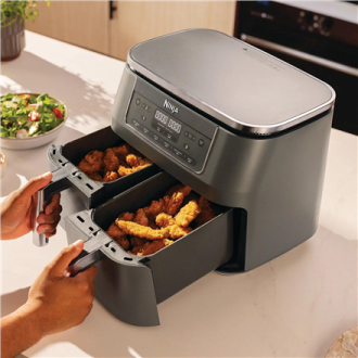 NINJA Double hot air fryer | DZ300EU | Power 2400 W | Capacity 7.6 L | Grey NINJA Double hot air fryer | DZ300EU | Power 2400 W | Capacity 7.6 L | Grey