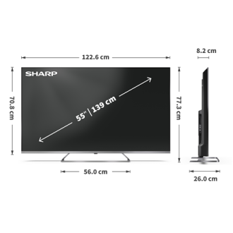 Sharp 4K Ultra HD QLED MiniLED TV | 55JP7265E | 55 | Google TV | UHD Sharp 4K Ultra HD QLED MiniLED TV | 55JP7265E | 55 | Google TV | UHD
