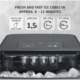 Caso Ice Cube Maker | Clear Ice Advanced | Power 130 W | Capacity 1.5 L | Matt Black Caso Ice Cube Maker | Clear Ice Advanced | Power 130 W | Capacity 1.5 L | Matt Black