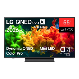 LG QNED 4K evo AI Mini LED TV | 55QNED8EB3B | 55 | Smart TV | webOS | UHD | Black