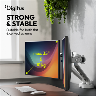 Digitus Desk Mount | Tilt, rotation, pivot | Dual design monitor mount, 2x 35 Digitus Desk Mount | Tilt, rotation, pivot | Dual design monitor mount, 2x 35