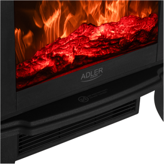 Adler Electric Fireplace | AD 7754 | Ceramic | 1800 W | Number of power levels 2 | Black Adler Electric Fireplace | AD 7754 | Ceramic | 1800 W | Number of power levels 2 | Black