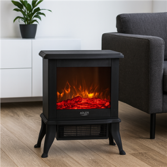 Adler Electric Fireplace | AD 7754 | Ceramic | 1800 W | Number of power levels 2 | Black Adler Electric Fireplace | AD 7754 | Ceramic | 1800 W | Number of power levels 2 | Black
