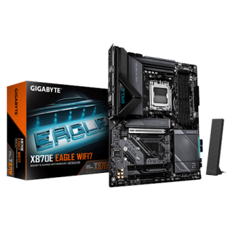 Gigabyte X870E EAGLE WIFI7 | Processor family AMD | Processor socket AM5 | DDR5 | Supported hard disk drive interfaces M.2, SATA Gigabyte X870E EAGLE WIFI7 | Processor family AMD | Processor socket AM5 | DDR5 | Supported hard disk drive interfaces M.2, SATA