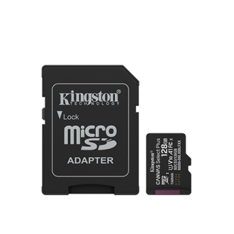 Kingston Canvas Select Plus | 128 GB | microSD | Flash memory class Class 10, UHS-I, U1/U3, video class 10/30, A1 Kingston Canvas Select Plus | 128 GB | microSD | Flash memory class Class 10, UHS-I, U1/U3, video class 10/30, A1