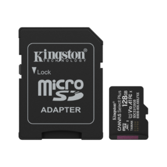 Kingston Canvas Select Plus | 128 GB | microSD | Flash memory class Class 10, UHS-I, U1/U3, video class 10/30, A1 Kingston Canvas Select Plus | 128 GB | microSD | Flash memory class Class 10, UHS-I, U1/U3, video class 10/30, A1