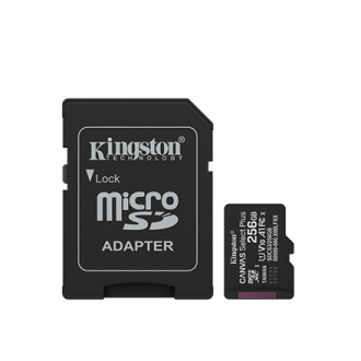 Kingston Canvas Select Plus | 256 GB | microSD | Flash memory class Class 10, UHS-I, U1/U3, video class 10/30, A1 Kingston Canvas Select Plus | 256 GB | microSD | Flash memory class Class 10, UHS-I, U1/U3, video class 10/30, A1