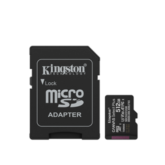 Kingston Canvas Select Plus | 512 GB | microSD | Flash memory class Class 10, UHS-I, U1/U3, video class 10/30, A1 Kingston Canvas Select Plus | 512 GB | microSD | Flash memory class Class 10, UHS-I, U1/U3, video class 10/30, A1