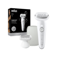 Braun Silk- pil 9 SES9-030 | Epilator | Operating time (max) 50 min | Number of power levels 2 | Wet & Dry | White/Silver Braun Silk- pil 9 SES9-030 | Epilator | Operating time (max) 50 min | Number of power levels 2 | Wet & Dry | White/Silver