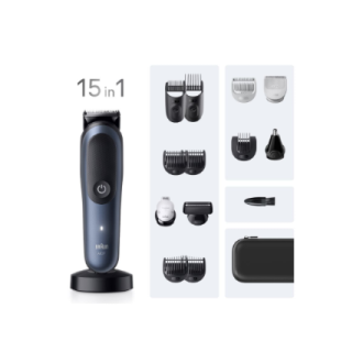 Braun Hair Trimmer | All-in-One Series 7 AIO7580 | Cordless | Wet & Dry | Number of length steps 14 | Blue/Black Braun Hair Trimmer | All-in-One Series 7 AIO7580 | Cordless | Wet & Dry | Number of length steps 14 | Blue/Black