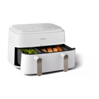 Philips Double basket Airfryer | NA353/10 3000 series | Power 2750 W | Capacity 9 L | Rapid Air Plus | White Philips Double basket Airfryer | NA353/10 3000 series | Power 2750 W | Capacity 9 L | Rapid Air Plus | White