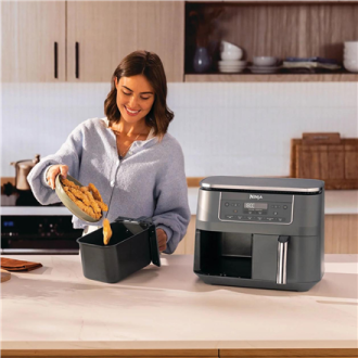 NINJA Double hot air fryer | DZ300EU | Power 2400 W | Capacity 7.6 L | Grey NINJA Double hot air fryer | DZ300EU | Power 2400 W | Capacity 7.6 L | Grey
